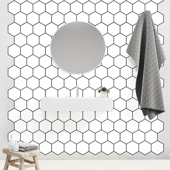 Lisslune | Peel and Stick Hexagonal Tiles Waterproof Peel & Stick Tile for Shower 2-Pack