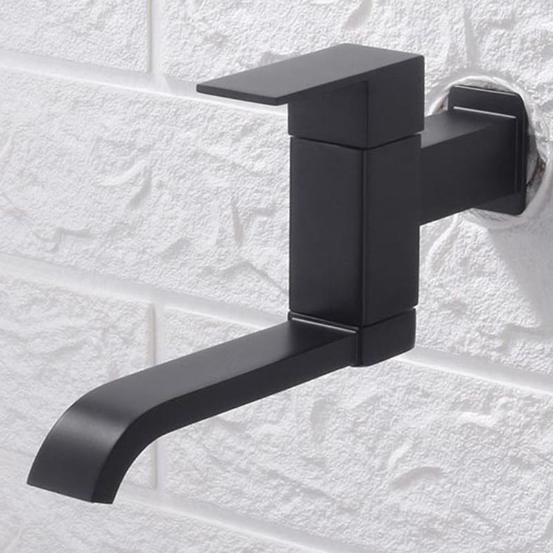 Lisslune | Contemporary Wall Mounted Bathroom Faucet Lever Handles Low Arc Swivel Brass Tap