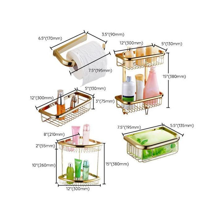 Lisslune | Traditional Style Golden Bathroom Accessories as a Single Item or in a Set