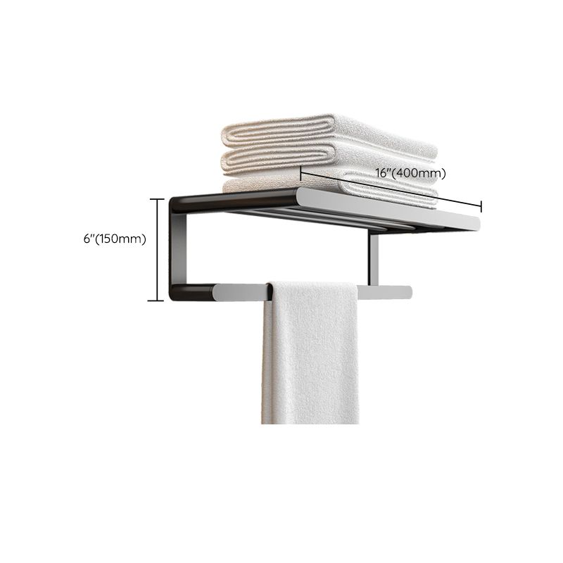 Lisslune | Modern Bathroom Set with Bath Shelf/Towel Holder & Paper Holder Black Bathroom Hardware