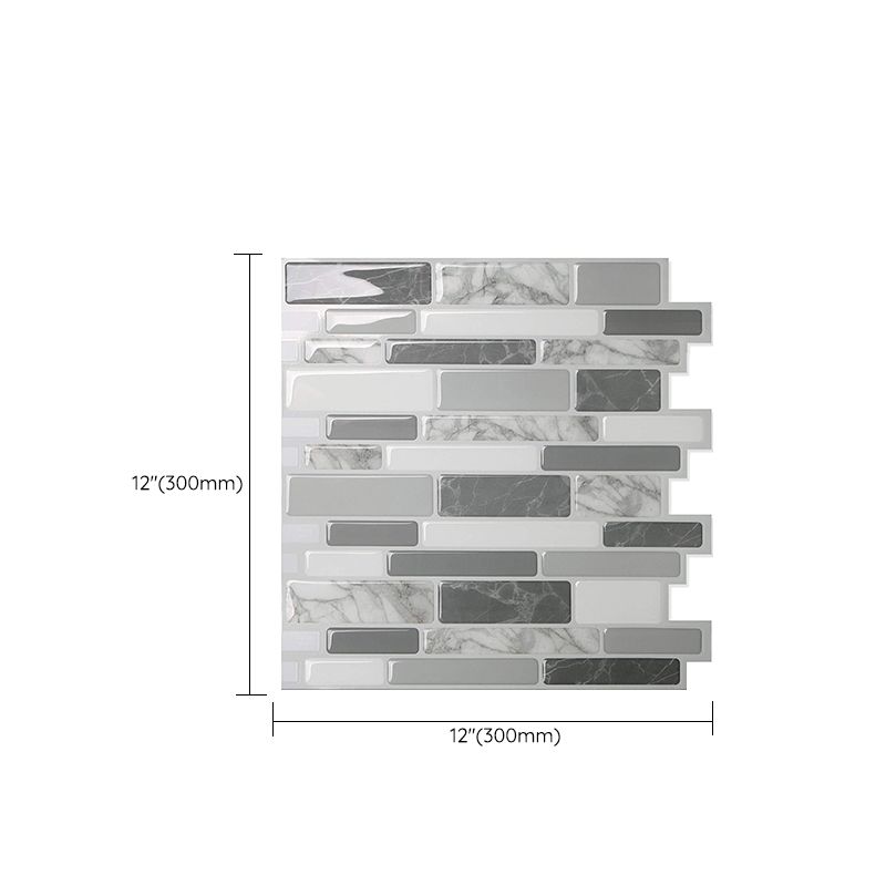 Lisslune | Square Peel & Stick Tile Stone Composite Subway Tile for Backsplash Wall