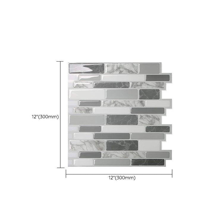 Lisslune | Square Peel & Stick Tile Stone Composite Subway Tile for Backsplash Wall