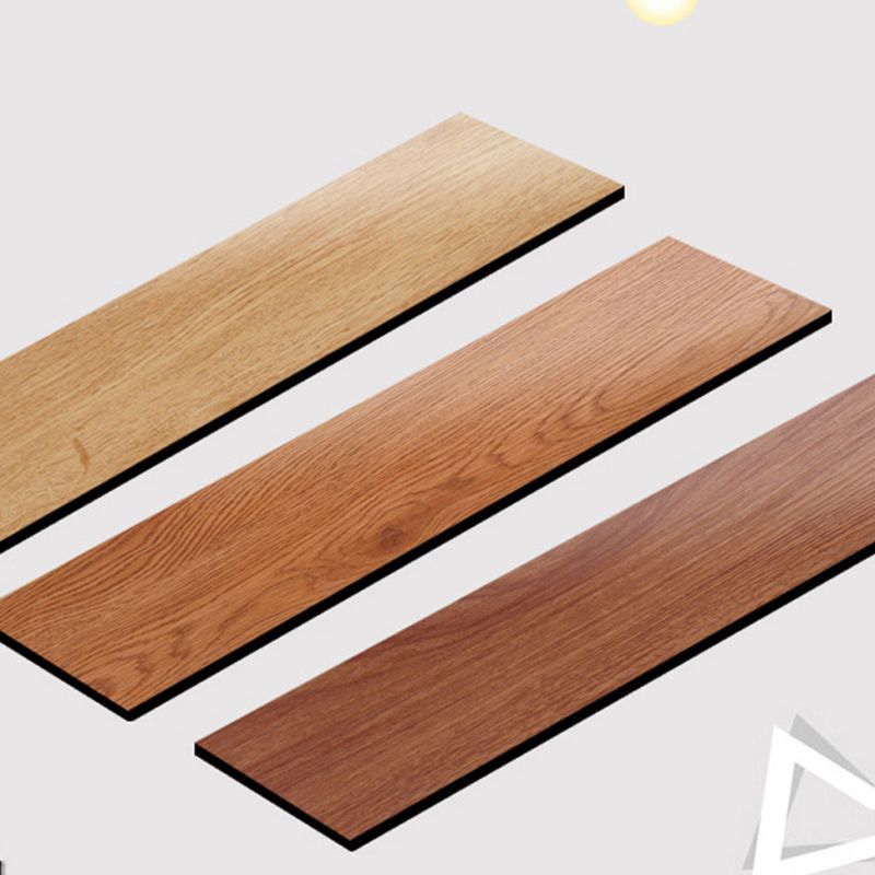 Lisslune | Rectangle PVC Floor Covering Peel and Stick Smooth Wood Look Vinyl Flooring
