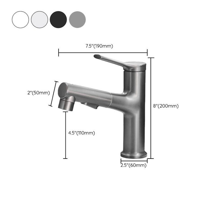 Lisslune | Contemporary Monochrome Sink Faucet Low Arc Centerset Sink Faucet for Bathroom