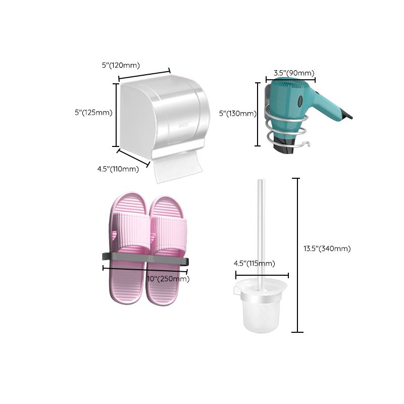 Lisslune | Modern Bathroom Accessories Hardware Set White Metal Bathroom Accessories Kit