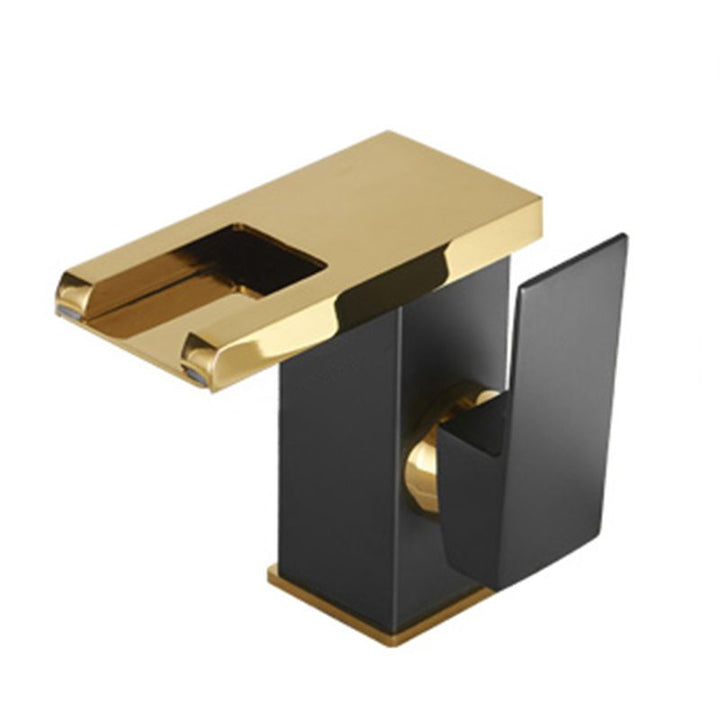 Lisslune | Waterfall Outlet Vase Sink Faucet Lever Handle Square Vase Sink Faucet