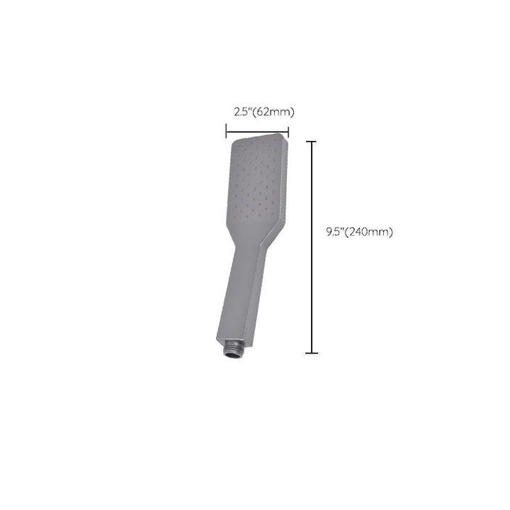 Lisslune | Rectangular Gray Showerhead Combo Standard Spray Pattern Showerhead