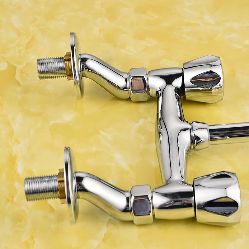 Lisslune | Contemporary Widespread Bathroom Faucet Knob Handle Goose Neck Arc Solid Brass Faucet
