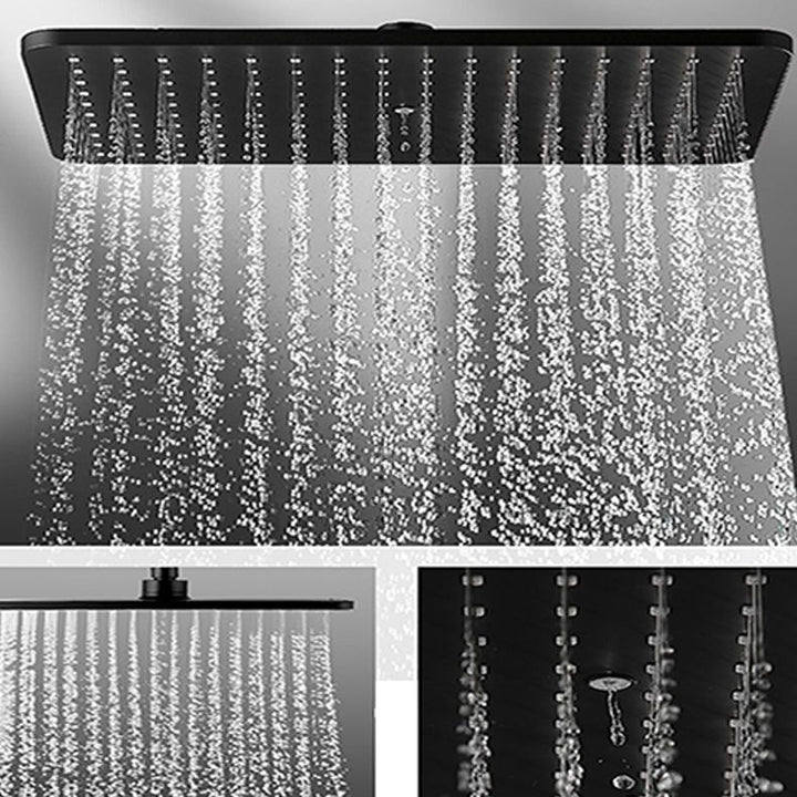 Lisslune | Modern rectangular shower head combo standard spray pattern with hand shower