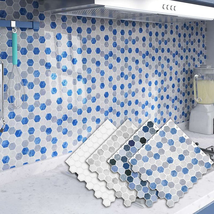 Lisslune | Square Peel and Stick PVC Tile 12" x 12" Peel and Stick Mosaic Tile 5-Pack