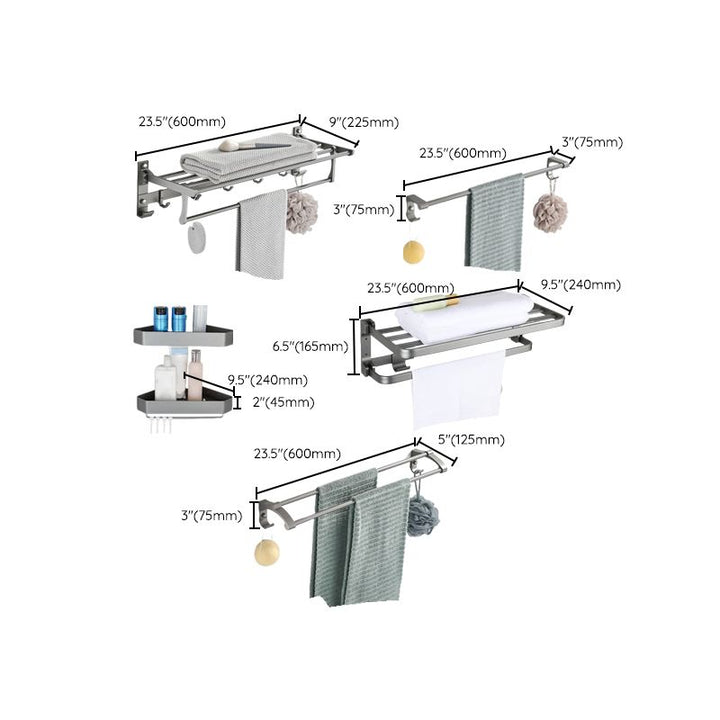 Lisslune | Modern Chrome Bathroom Accessories Set Aluminum Bathroom Fittings Set