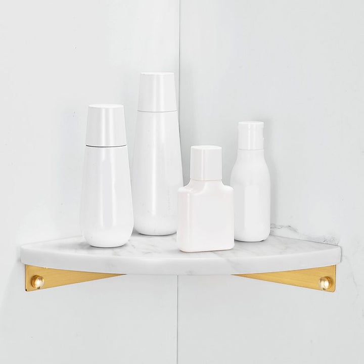 Lisslune | 2-piece Bathroom Hardware Set Metal and Marble Bathroom Shelf Set