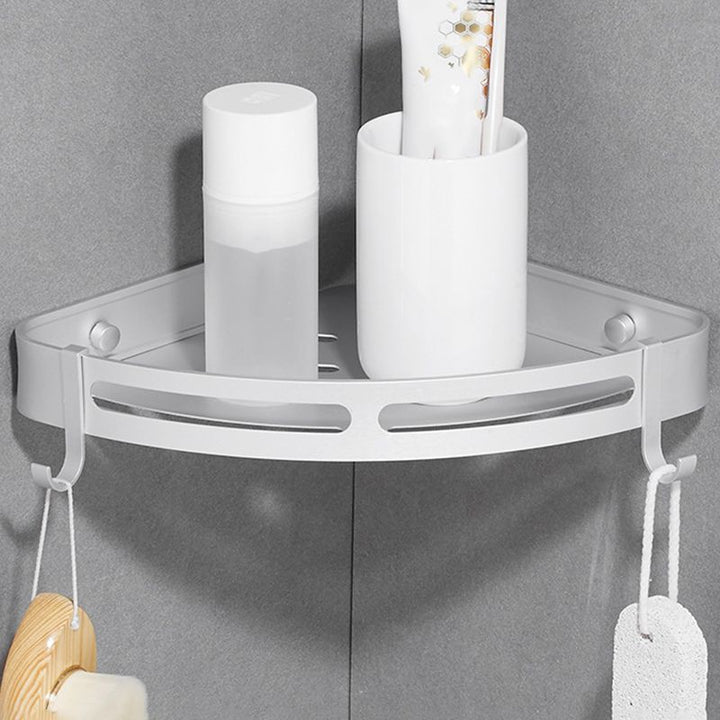 Lisslune | Modern Aluminum Bathroom Accessory Set Black/ Silver Bathroom Shelf