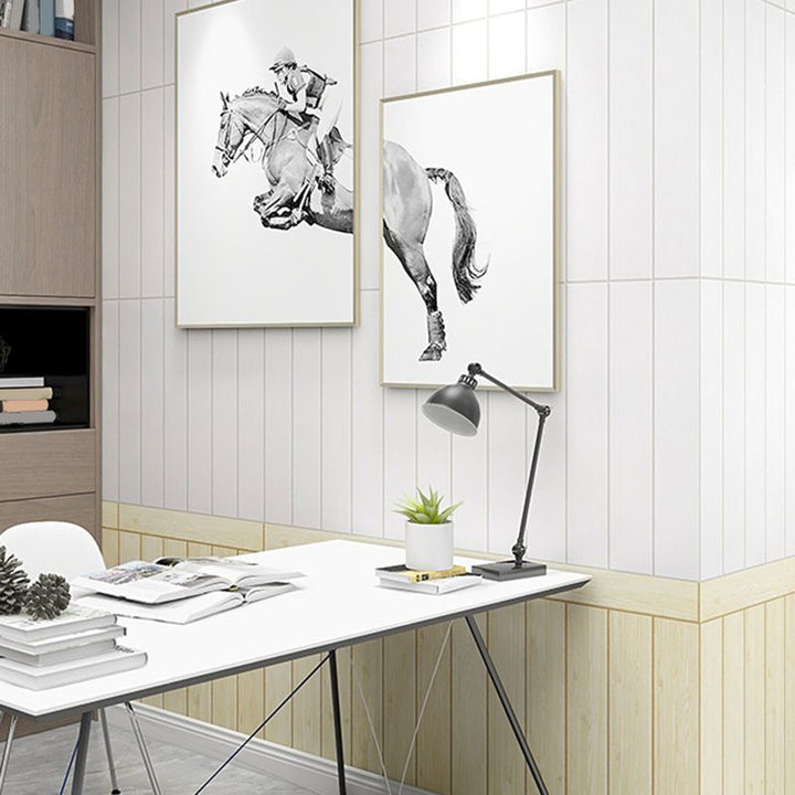 Lisslune | Living Room Wall Paneling Peel and Stick Wood Look Design Waterproof Wall Paneling