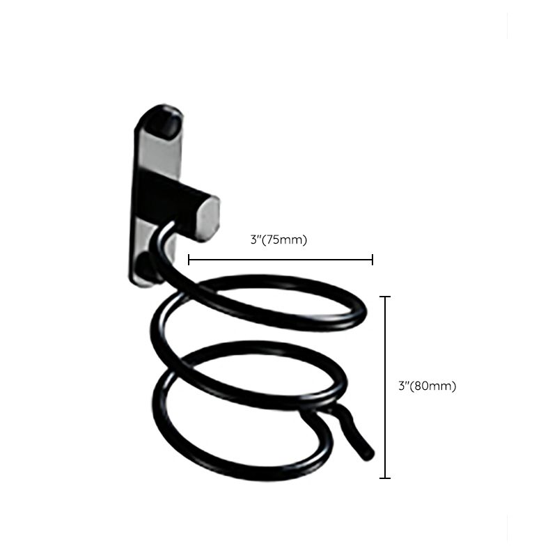 Lisslune | Contemporary Bathroom Accessory Set Black Surface Bathrobe Hook/Towel Ring Bar
