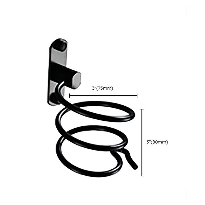 Lisslune | Contemporary Bathroom Accessory Set Black Surface Bathrobe Hook/Towel Ring Bar