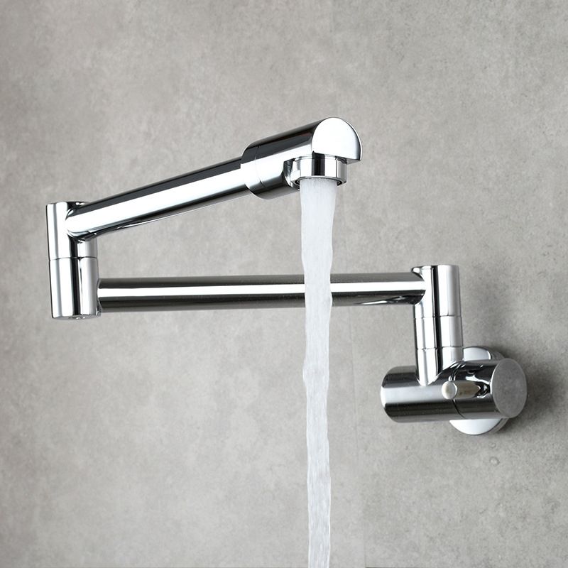 Lisslune | Modern Pull-down Faucet Single Handle Wall Mounted Pot Filler Low Profile 1-Hole Filler