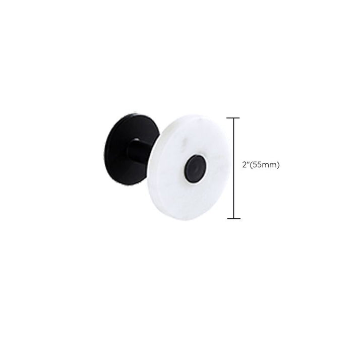 Lisslune | Matt Black Bathroom Accessory Set made of Metal & Marble with Bath Shelf/Towel Holder