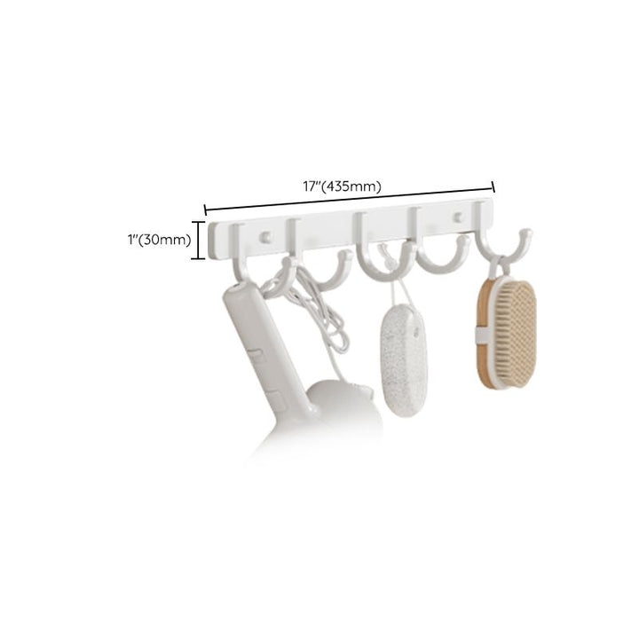 Lisslune | Contemporary Bathroom Hardware Set in White with Bath Shelf/Towel Holder/Paper Holder