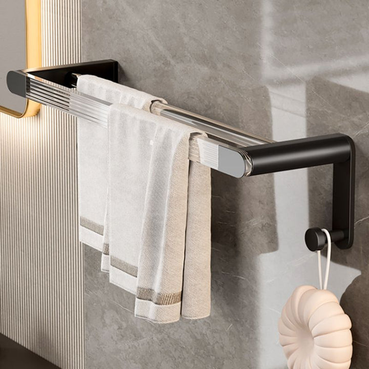 Lisslune | Black Bathroom Set Metallic & Acrylic Bathroom Accessory Set made of Stainless Steel Aluminium