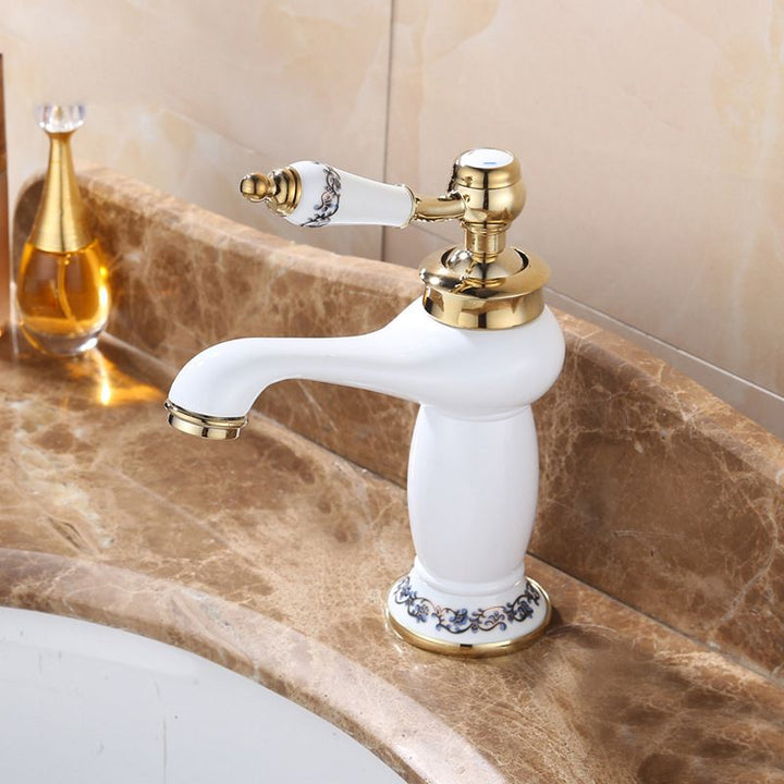 Lisslune | Luxury Vessel Faucet Brass Lever Handles Low Arc Sink Faucet