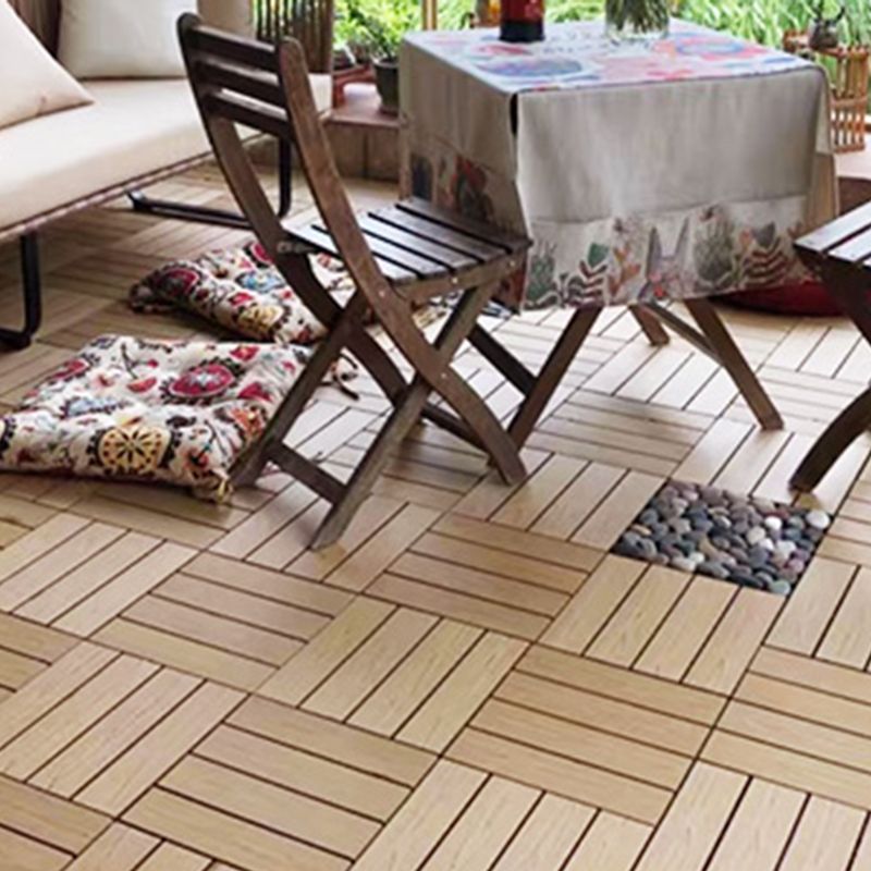 Lisslune | Composite Plank Tiles Striped Pattern Square Deck Flooring Outdoor Patio