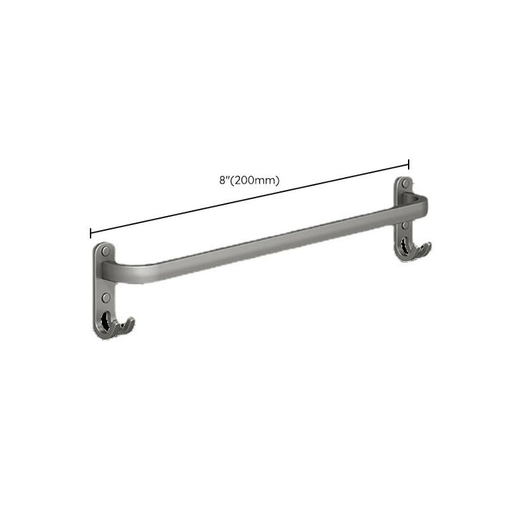 Lisslune | 2-piece modern bathroom accessory set in matte grey aluminum towel rail