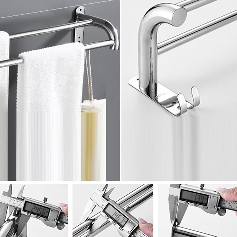 Lisslune | Silver/Black Bathroom Hardware Set Modern Bathroom Accessory Hardware Set