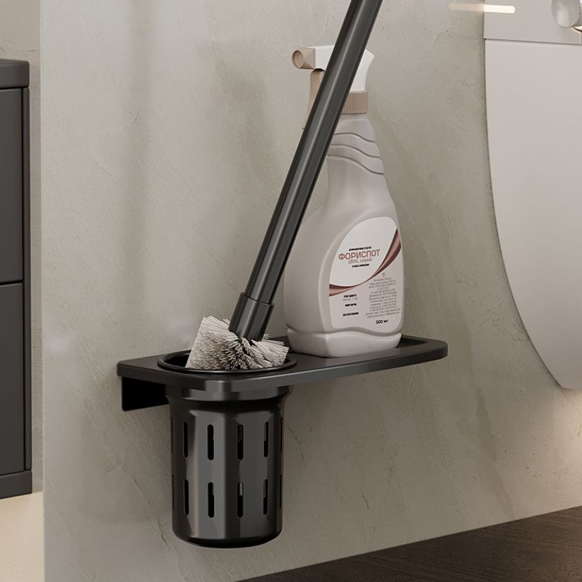 Lisslune | Modern Bathroom Accessories Set Black Bath Shelf Bath Accessories Set