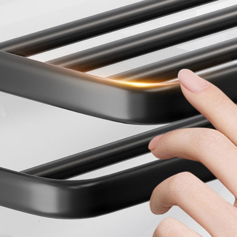 Lisslune | Modern Aluminum Bathroom Accessory Set Matte Black Bathroom Shelf/Towel Holder/Paper Holder