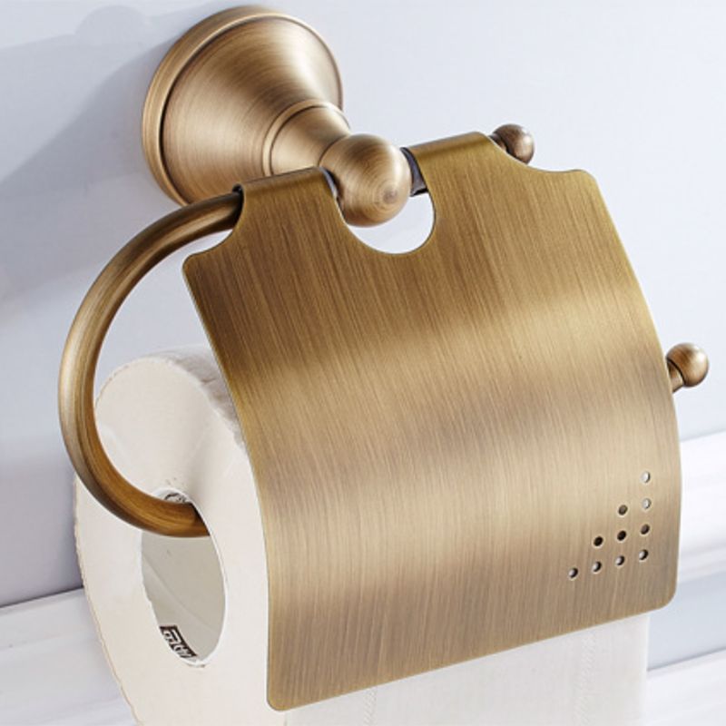 Lisslune | Metal Bathroom Set 4-piece Traditional Style Gold Bathroom Hardware Set