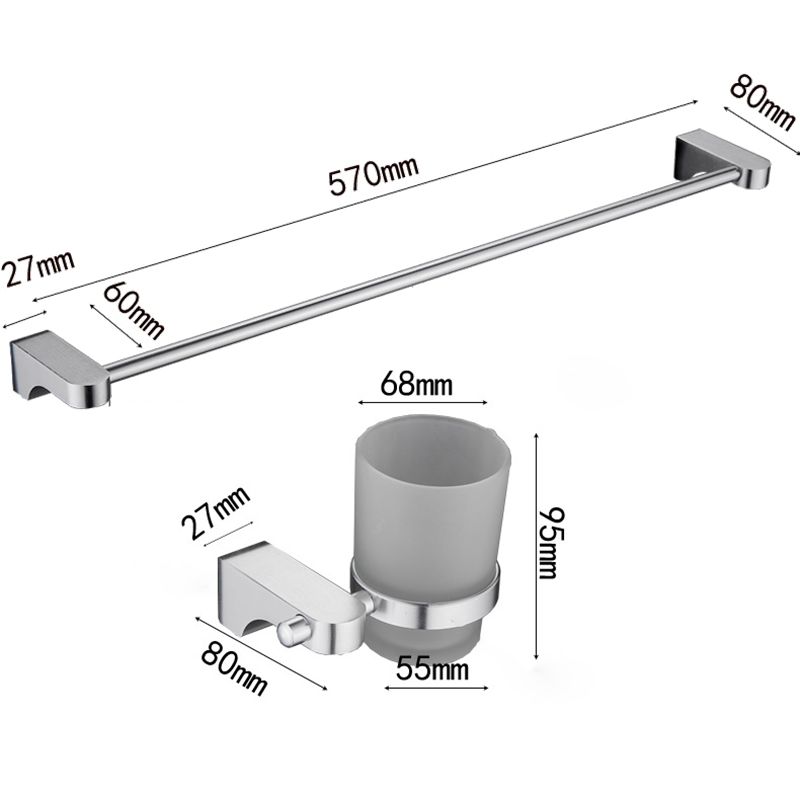 Lisslune | 6-piece chrome bathroom accessory as a single item or as a set with towel ring bar