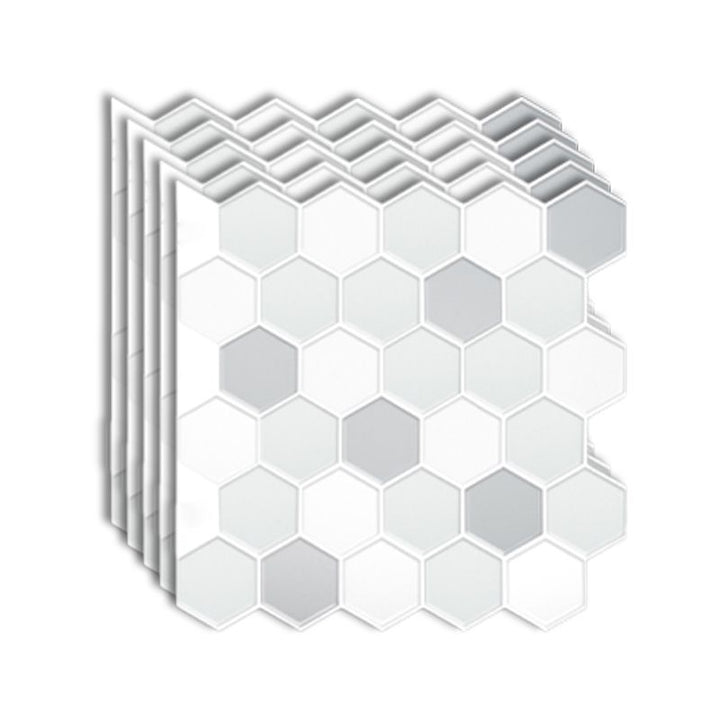 Lisslune | Peel-and-Stick Tiles Hexagonal Waterproof PVC Peel & Stick Mosaic Tile for Shower