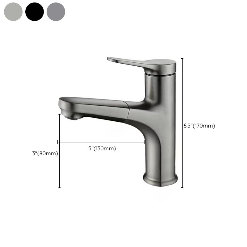 Lisslune | Modern Vessel Faucet Copper Single Lever Pull-Out Vessel Faucet