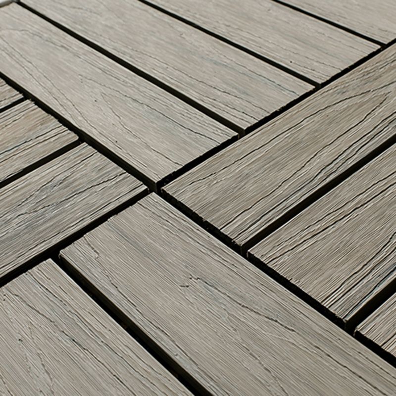 Lisslune | Square Patio Tiles Interlocking Striped Pattern Deck Board
