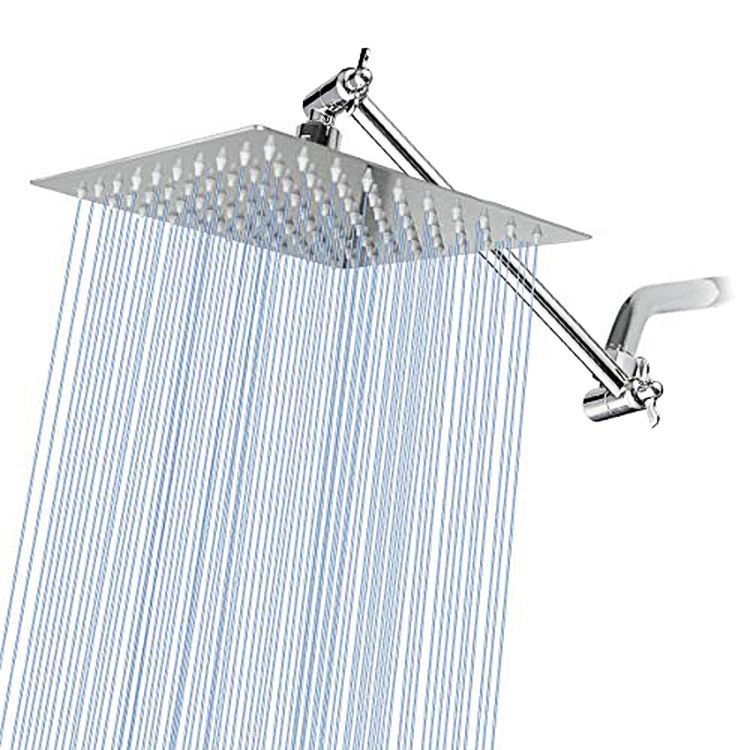 Lisslune | Modern square shower head wall mount standard spray fixed shower