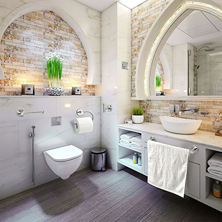 Lisslune | Metal Simple Bathroom Accessories as a Single Piece or in a Set in Silver
