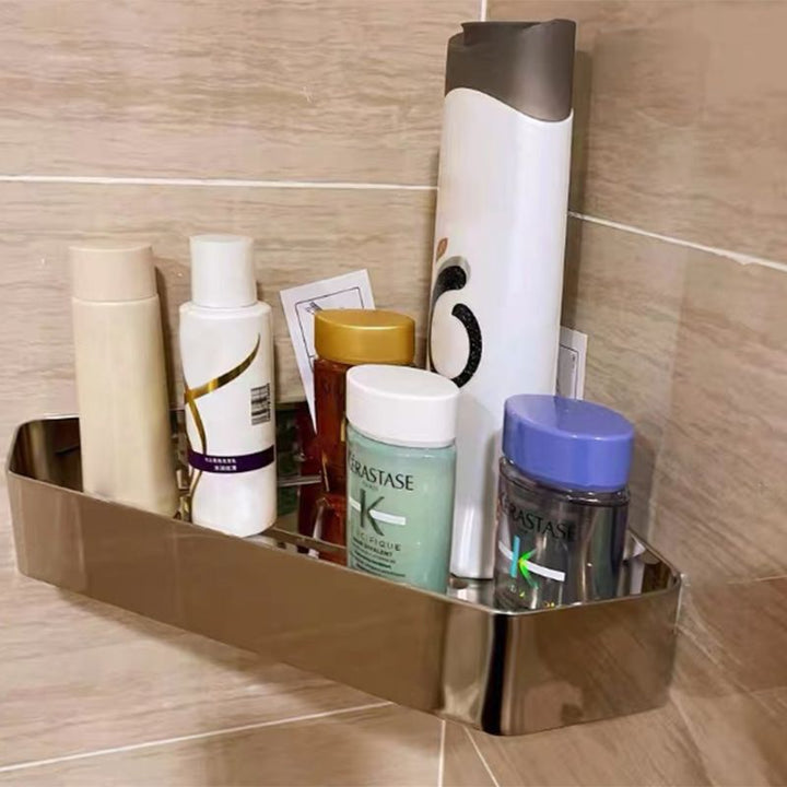 Lisslune | 2-piece stainless steel bathroom accessory set 30 cm W triangular bathroom shelf