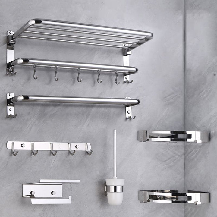 Lisslune | Modern Bathroom Set with Bathroom Shelf/Towel Bar Polished Chrome Bathroom Accessory Set