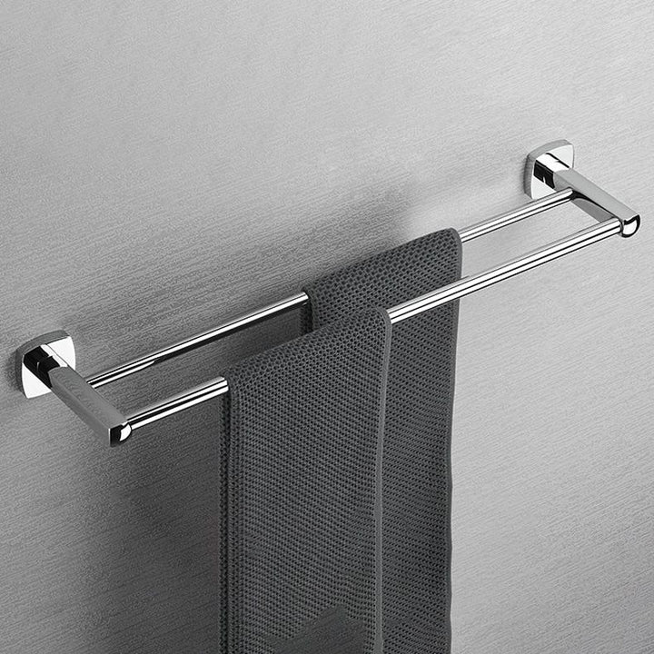 Lisslune | Polished Chrome Modernism Bathroom Accessory Set Bath Shelf / Towel Bar / Bathrobe Hook Included