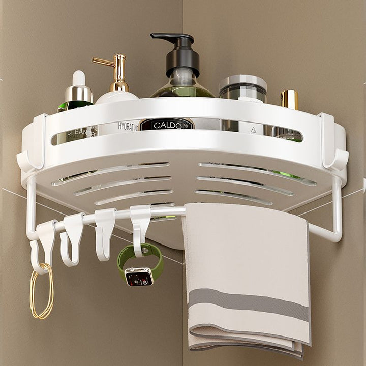 Lisslune | Modern white finish bathroom shelf rectangular & triangle bathroom hardware set