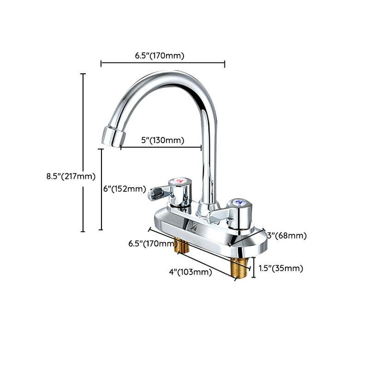 Lisslune | High arch brass bathroom faucet double handle sink faucet