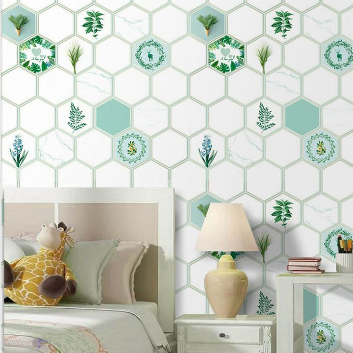 Lisslune | Modern Peel & Stick Field Tile Plastic Wallpaper for Backsplash Wall