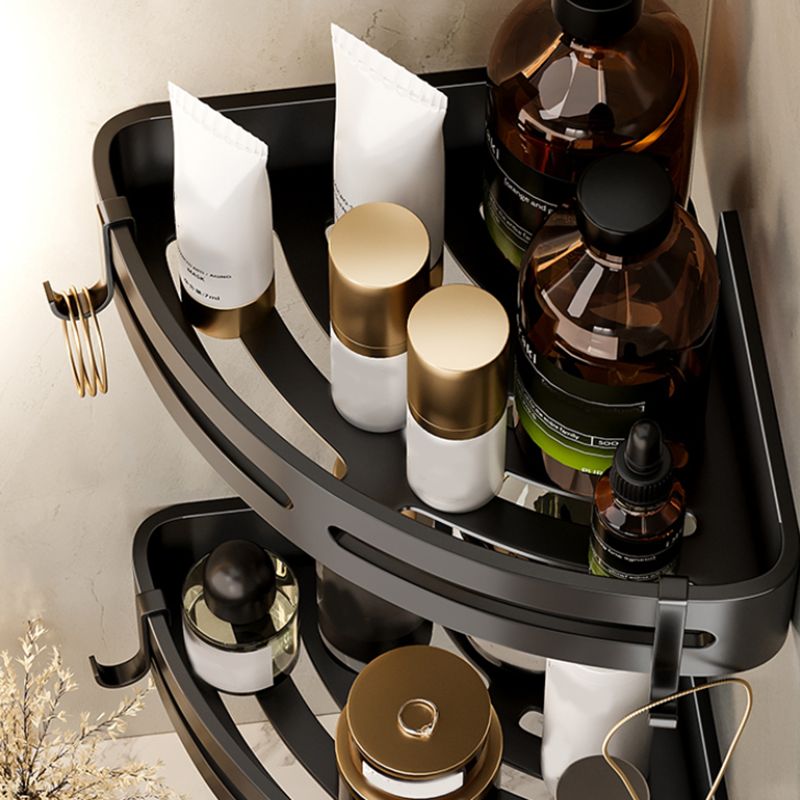 Lisslune | Modern Bathroom Accessories Set Black Bath Shelf Bath Accessories Set
