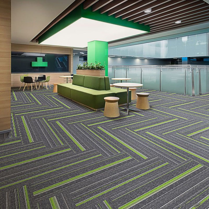 Lisslune | Dark Color Level Loop Carpet Tile Non-Slip Self-Adhesive Indoor Office Carpet Tiles