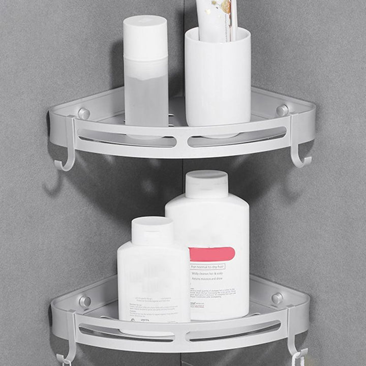 Lisslune | Modern Aluminum Bathroom Accessory Set Black/ Silver Bathroom Shelf