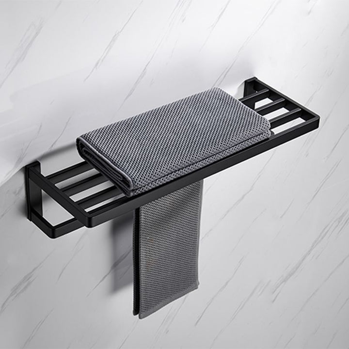 Lisslune | Matt Black 5-piece modern bathroom accessory as a single item or as a set with towel bar