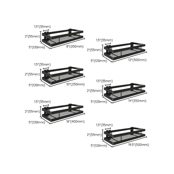 Lisslune | 2-piece bathroom shelf made of matte black metal bathroom hardware set