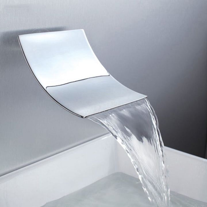 Lisslune | Modern Wall-Mounted Bathroom Faucet Low Arc Solid Brass Faucet