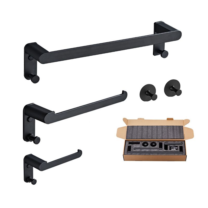 Lisslune | Metal Bathroom Set 5-piece Modern Style Black Bathroom Accessories Set